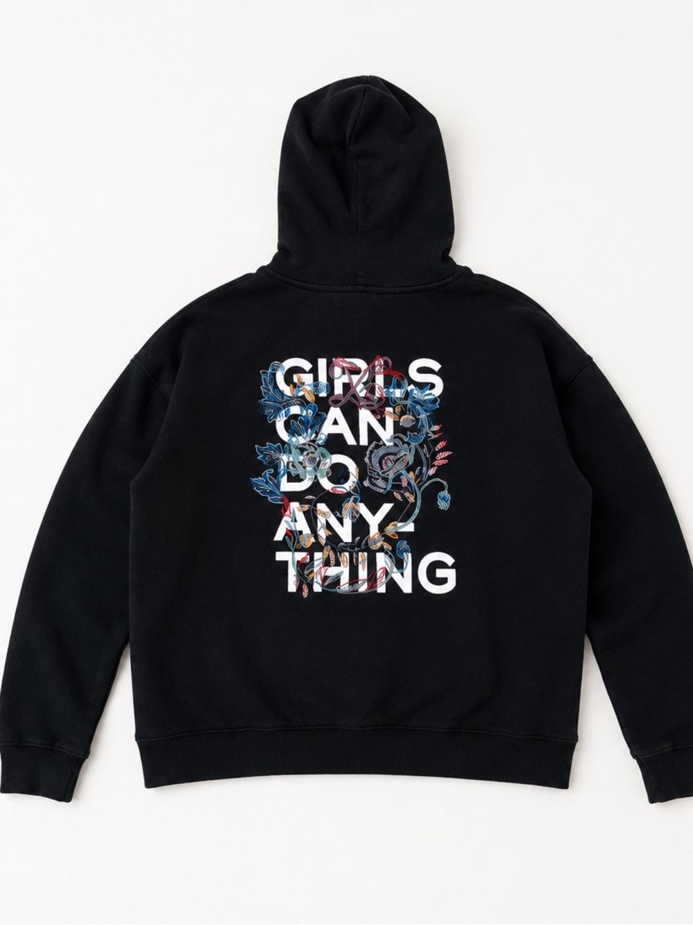 Zadig & Voltaire Girls Can Do Anything Hoodie Black Floral Size M